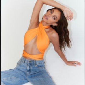 Princess polly orange Wrap top!